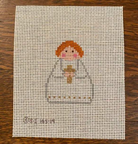 White Angel with Gold Cross 2 1/4" X 3" 13 mesh STITCH-ITs SI16519