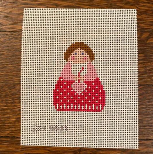 Red Angel with Pink Heart 2 1/4" X 3" 13 mesh STITCH-ITs SI16537