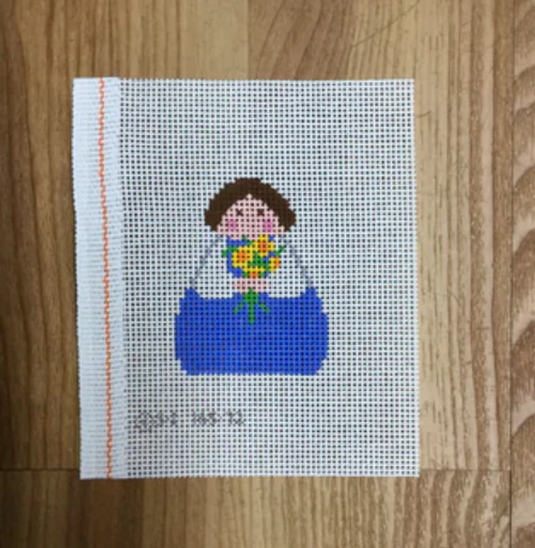 Blue Angel with Sunflowers 2 1/4" X 3" 13 mesh STITCH-ITs SI16572