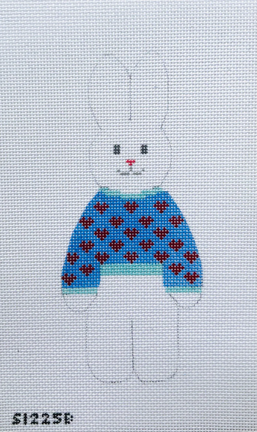 Hearts Sweater Bunny 6" X 2 3/4" 18 Mesh STITCH-ITs SI225B