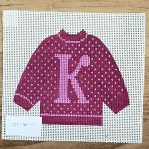 Letter Pullover- K  5" X 4 1/2" 13 Mesh STITCH-ITs  SI11k1