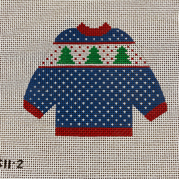 Blue and Green Trees Pullover 5" X 4 1/2" 13 Mesh STITCH-ITs SI12