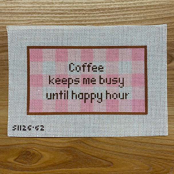 Coffee Keeps Me Busy Until Happy Hour 7" X 4" 13 Mesh STITCH-ITs SI12662