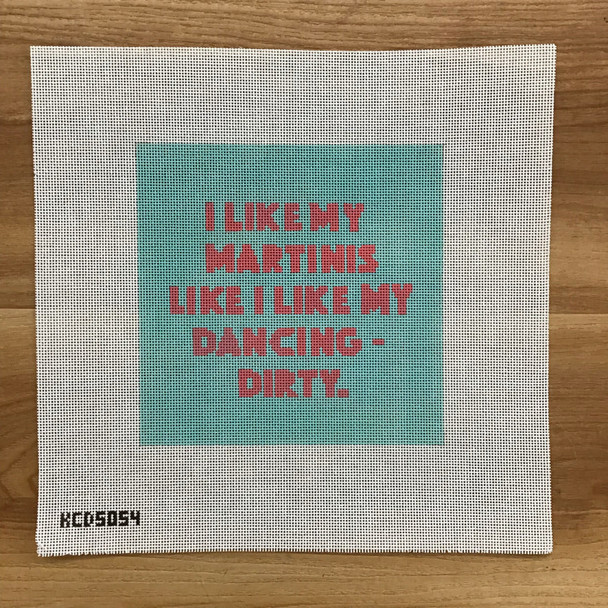 I Like My Martinis Canvas 6" square  18  Mesh Hook & Harbor Co. KCD5054