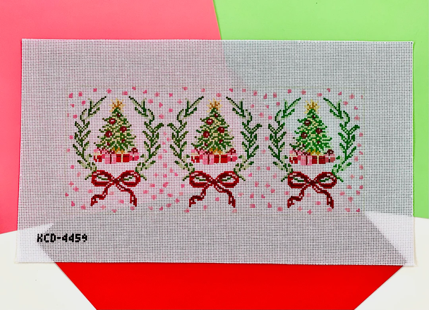 Christmas Trees Pillow 14" X 6" 13 mesh Pearly Gates KCD4459