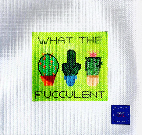 What the Fucculent 4 1/4" X 4" 18 Mesh Ziggy Stitches  ZS11
