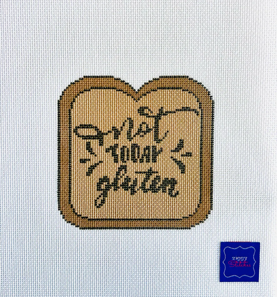 Not Today Gluten 4" X 4" 18 Mesh Ziggy Stitches ZS2