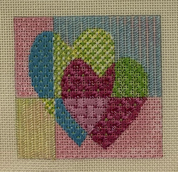 JEWEL BOX Overlapping Hearts 3.25” x 3.25” 18 Mesh Sew Much Fun 