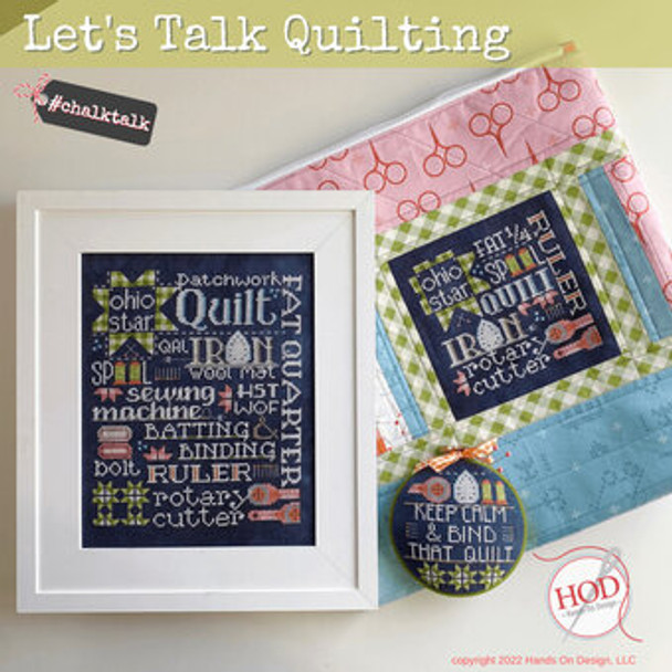 Let's Talk Quilting [hd-251] Framed is 110 x 135, Stitch & Stow Bag is 81 x 82 & Pincushion is 60 x 63Hands On Design YT