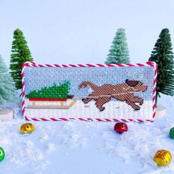 Santa's Little Helper Chocolate Labrador 18 mesh With Stitch Guide  Stitch Style