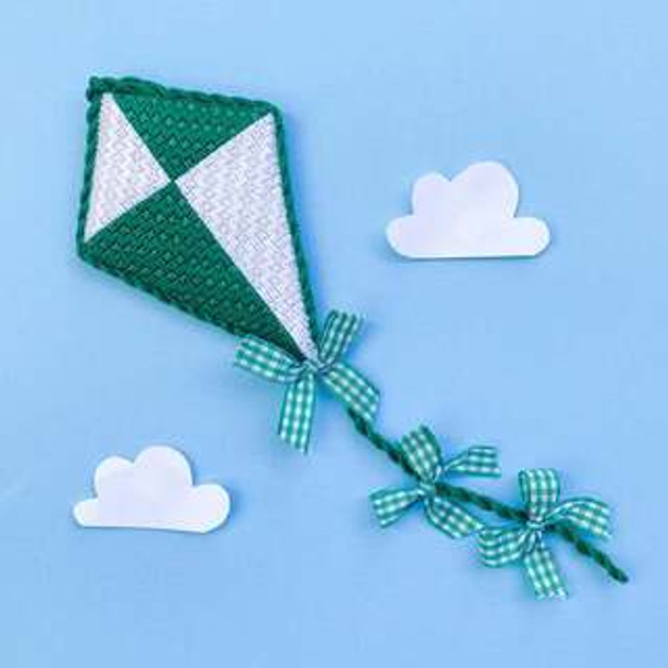 Kite Ornament Green 18 Mesh  includes stitch guide Stitch Style