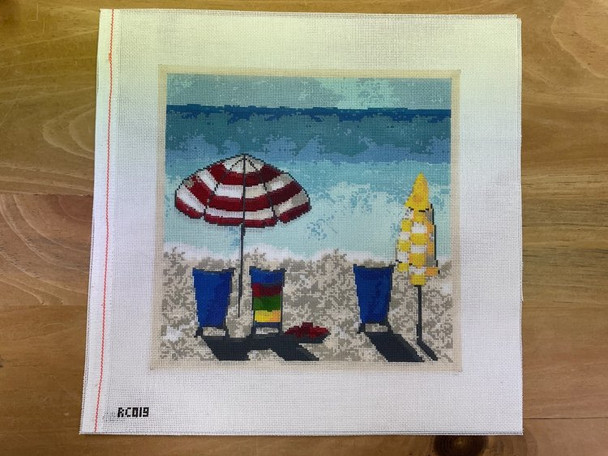 RC019 Beach Scene 10x10  18 mesh Ruthie Carlson