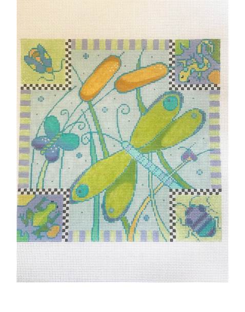 22-226 Dragonfly 10" square  13 Mesh Blueberry Point