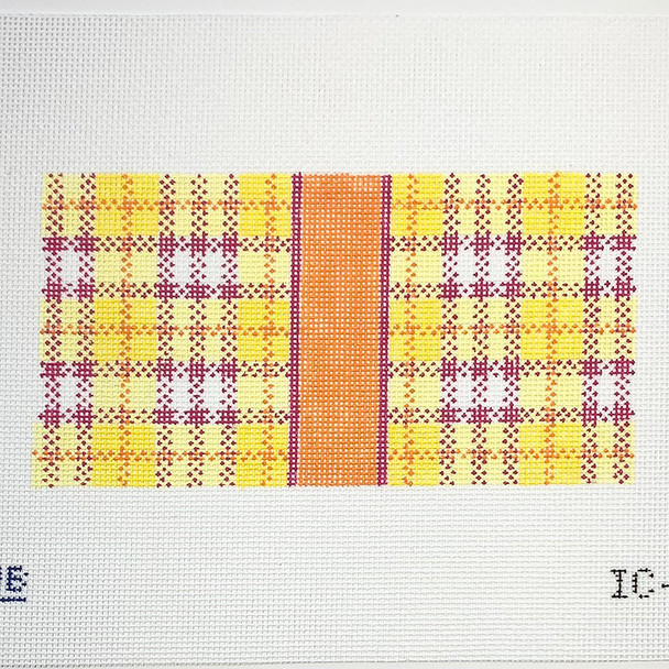 IC-08 Yellow Plaid 6.25w x 3.25h 18 Mesh LAUREN BLOCH DESIGNS