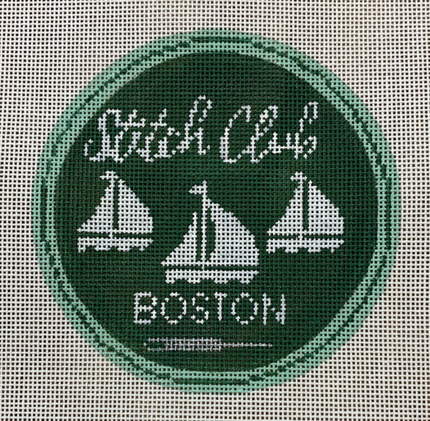 LL149 Stitch Club Boston Logo 4.5" Round 18 Mesh Labors Of Love