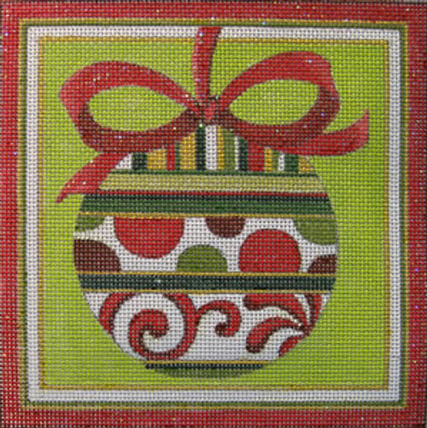 HO111 Raymond Crawford Designs  RED/GREEN ORNAMENT