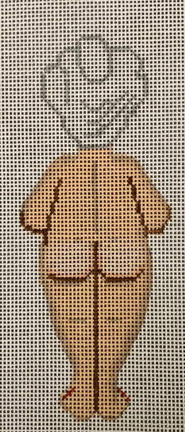 LL338BR Naked Mrs. Santa Backside 2.25" x 5.25" 18 Mesh Labors Of Love
