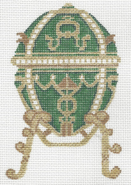21-146 Green Faberge Egg with Stand 3.25 x 5 18 Mesh Blueberry Point