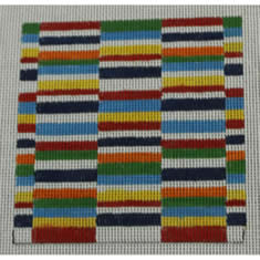 SS37B 4" Square Larger Multicolor Block Square 18 Mesh Kristine Kingston Needlepoint Designs