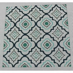 P173 Blue Tiles Pillow 10 x 10 13 Mesh Kristine Kingston Needlepoint Designs