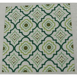 P178 Lime Tiles Pillow 10 x 10 13 Mesh Kristine Kingston Needlepoint Designs