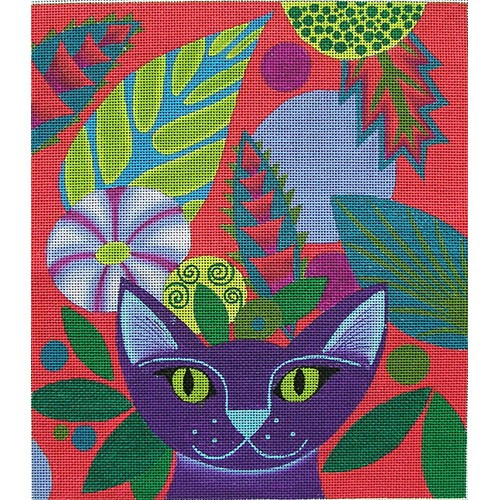 ZE481 Purple cat 8.75″ x 10″ 18 Mesh Zecca