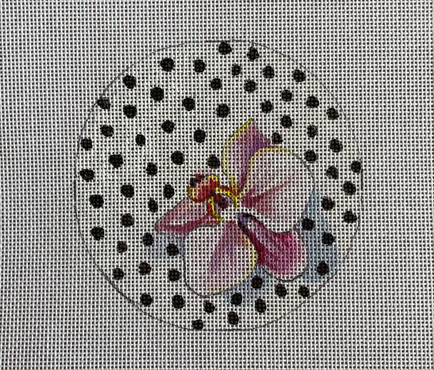 IN544 orchid w polka dots 4'' round 18 Mesh Colors of Praise 
