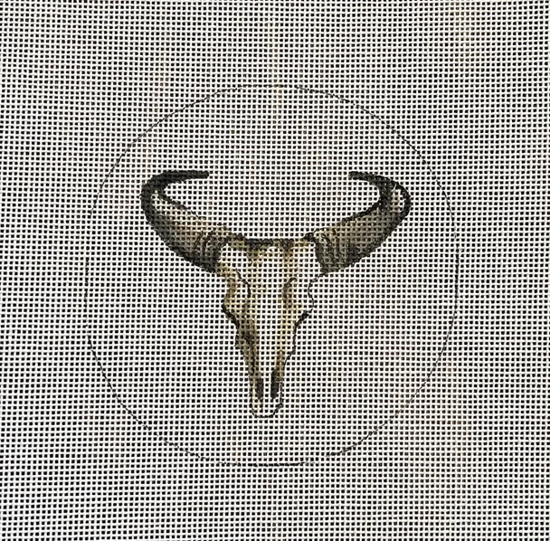 IN531 bull skull 4" round 18 Mesh Colors of Praise 