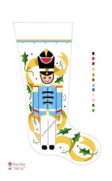 CHS134 SL134 Toy Soldier In Blue Stocking 18" x 8" 13 Mesh Deux Amis 