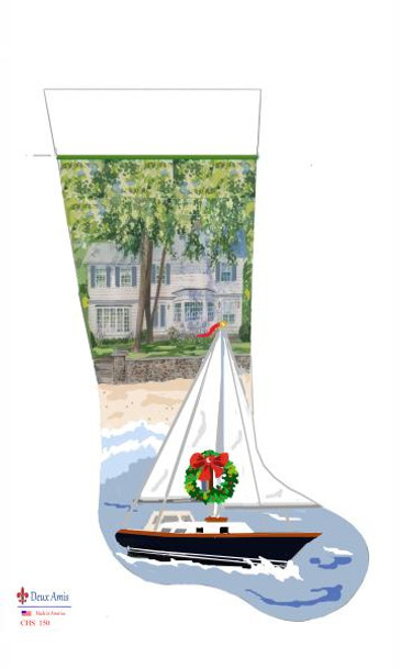 CHS150 SL150 Christmas Sailing Stocking 18" x 8" 13 Mesh Deux Amis 