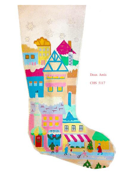 CHS5117 SL5117  City Christmas Stocking 18" x 8" 13 Mesh Deux Amis