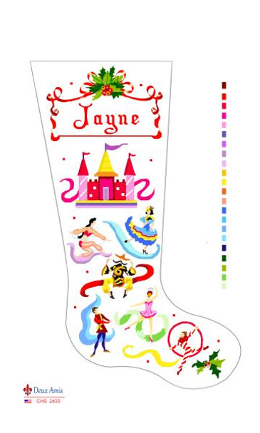 CHS2433 SL2433 Nutcracker Ballet Stocking 18" x 8" 13 Mesh Deux Amis