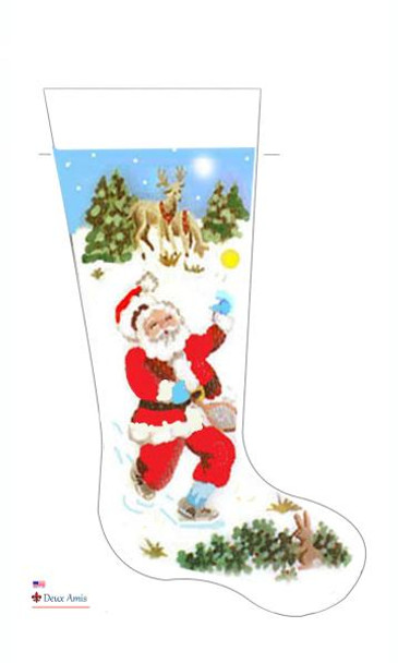 CHS2616 SL2616 Santa Tennis Stocking 18" x 8" 18 Mesh Deux Amis