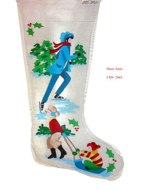 CHS2465 SL2465 Victorian Boys Stocking 18" x 8" 18 Mesh Deux Amis