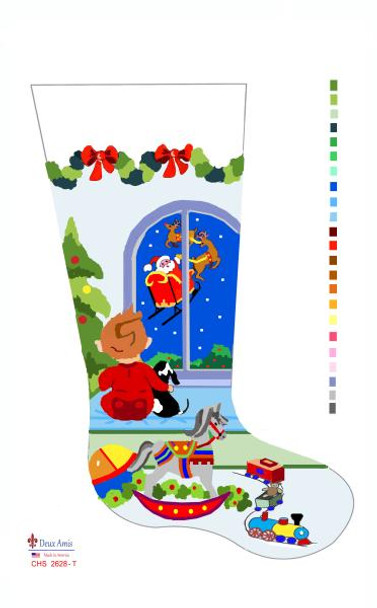 CHS2628 Lil Boy Wishes Stocking 23" x 10" 13 Mesh Deux Amis