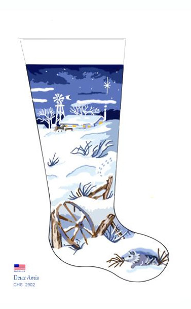 CHS2902 Snowed In Stocking 23" x 10"18 Mesh Deux Amis