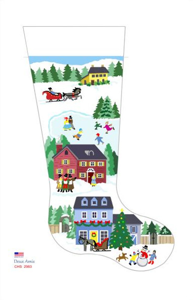 CHS2983 SL2983 Town And Country Christmas Stocking 18" x 8" 13 Mesh Deux Amis