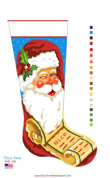 CHS128 Santa's List Stocking 23" x 10" 18 Mesh Deux Amis 