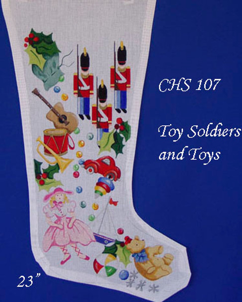 CHS107 Soldiers And Toy Stocking 23" x 10" 18 Mesh Deux Amis 