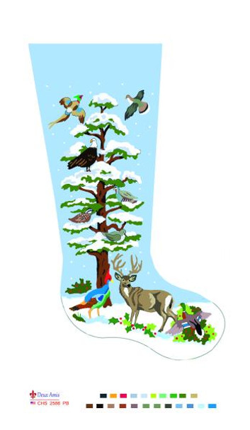 CHS2586-PB SL2586-PB Gamebird Tree PB Stocking 18" x 8" 13 Mesh Deux Amis