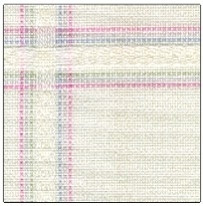 90031 White with Pink/Blue/Green; Angelica - Patterned; 14ct; 100% Polyacrylic; Width 53"; DMC White