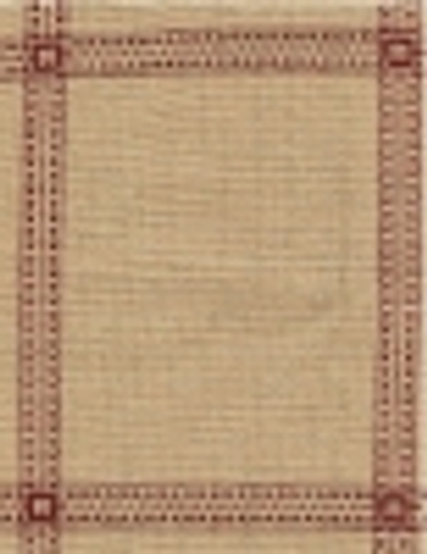 211130 Beige with Red; Fireside - Patterned; 18ct; 100% Polyacrylic; Width 60"; DMC 613/221