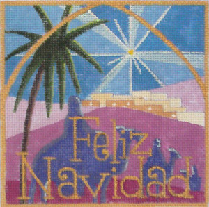 HO348 Raymond Crawford Designs FELIZ NAVIDAD 5 x 5, 18 Mesh 