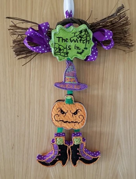 CANH25 The witch is in  Top Canvas Only 18 Mesh CANVAS COOKIE Cheryl Schaeffer And Annie Lee Designs