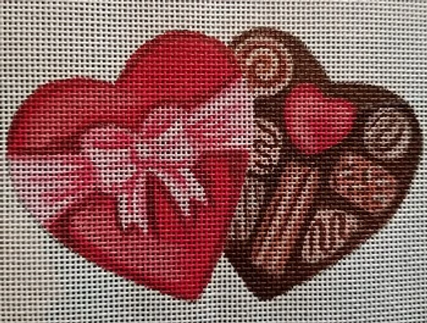 CANM50 Candy Heart Box 18 Mesh CANVAS COOKIE Cheryl Schaeffer And Annie Lee Designs
