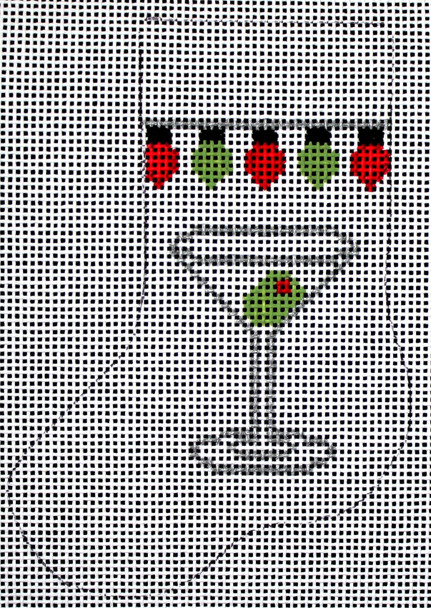 stk237 xmas martini J. Child Designs Stocking 4″x 6″ 13 Mesh