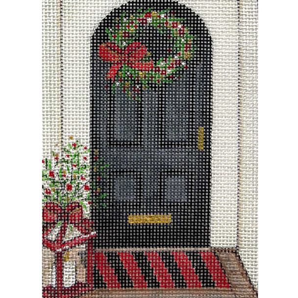 4396 LANTERN AND BLACK DOOR 3.5 x 5  18 mesh Alice Peterson Designs