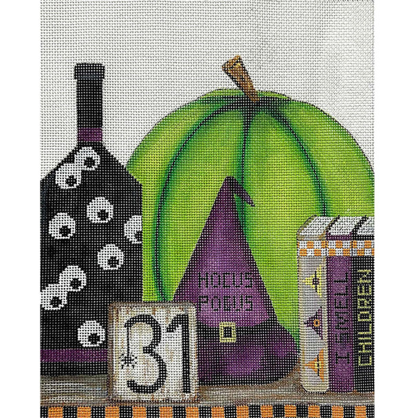 AP4426! HALLOWEEN SHELF 10 x 12  13 mesh Alice Peterson Designs