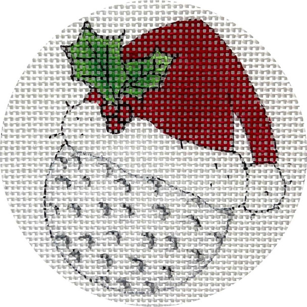 APX533 Golf Ball WITH SANTA HAT 4” Round 13 Mesh Alice Peterson Designs