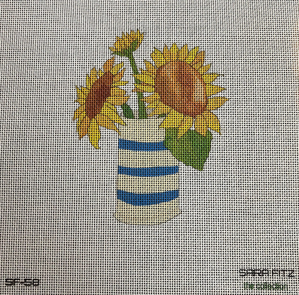 SF58 Sunflower 5 x 5 18 Mesh Sara Fitz The Collection Designs 